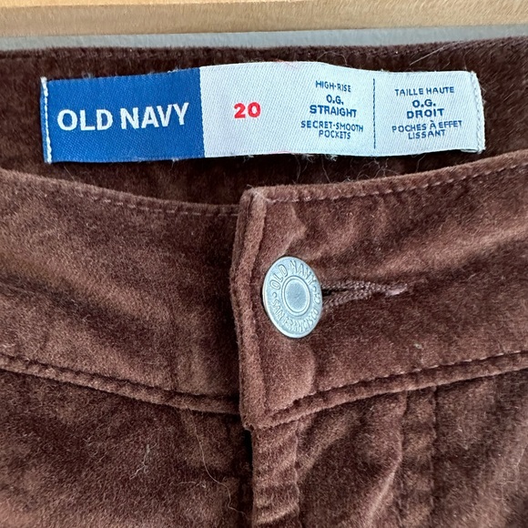 Old Navy - High Rise Velvet Pants Sz 20 - Picture 2 of 3
